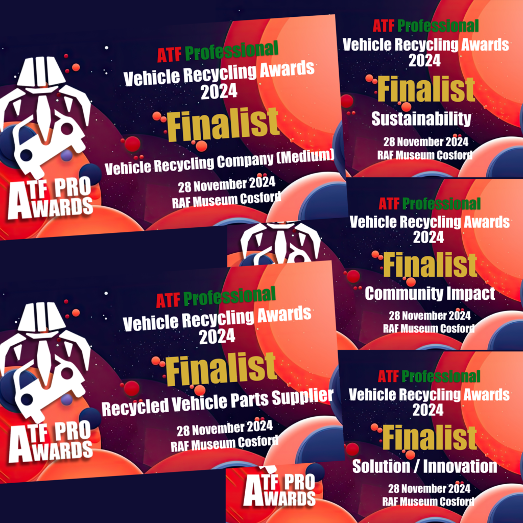 We are proud to announce that we have been selected as finalists in five categories of the ATF Professional Vehicle Recycling Awards 2024...